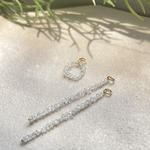 ハーキマーダイヤモンドのネックレストップ＆ピアス／イヤリングチャーム　14kgf 