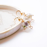 お花の傘のピアス　母の日にも　レジン　パープル系
