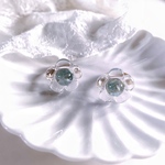 flower ring -blue green apatite-