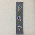 ちりめん細工・うちわのタペストリー