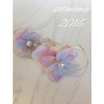 ふんわり紫陽花のフープピアス/イヤリング