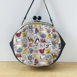 まるいがま口バッグ(たのしい猫たち)