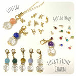 【ストーンが選べるラッキーチャーム(天然石・水晶・イニシャル)】推し活 推しカラー お揃い シンプル