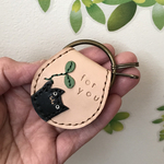 本革　レザー　猫　ねこ　500円玉入れ  キーホルダー　かわいい