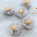 4個【F6-c】 フラワーパーツ　シフォン花 　カボション