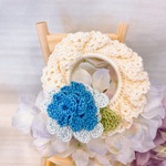 かぎ編み花冠・紫陽花（青）