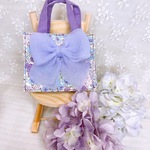 紫陽花柄リボンミニバッグ