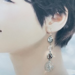 変形シルバークリアピアス/イヤリング