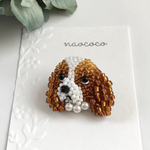 【受注制作】キャバリアのビーズ刺繍ブローチ