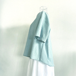 スノーカットのコットンブラウス(サックスブルー)