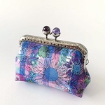 リバティ　がま口ポーチ　ひまわり