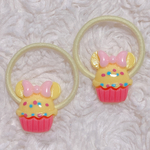 2個1セット❤︎ マウス ネズミ カップケーキ ヘアゴム ヘアアクセサリー