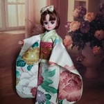 ⑮　リカちゃん　ブライス　22センチドール　サイズ　着物＆帯のセット（振袖）