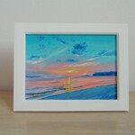 油絵原画『日の出』　額縁付き