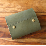 【I様オーダー品】レザー システム手帳 ミニ6 Moldavite / Brandy Brown【Flap】