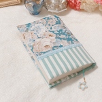 貴婦人の薔薇ブックカバー（アンティークブルー）