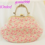｢mina0903様のご注文品｣☆気持ち華やぐがま口バッグ(特大！口金21センチ)(花柄♡）