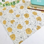 大人女子へ おしゃれなアートデザインのランチクロス 50×50 お弁当ハンカチ お弁当包み お弁当クロス 大きめ 大判ハンカチ 小風呂敷 綿風呂敷 黄色 