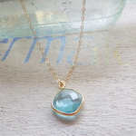 ☆３月誕生石☆　Framed Aquamarine Necklace 14kgf