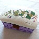 野ブドウ刺繍の小物入れ(小)