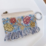 【ミニ】インド刺繍のファスナーポーチ