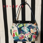 送料無料 マチつき ぷっくり　まるい ポーポシェット 猫 ハンドル付き