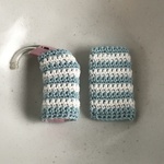 ＊補聴器カバー＊ うすみず色×しろ