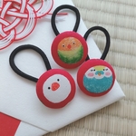 【3点セット】梅重と小鳥のヘアゴム