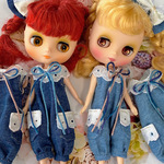 ❤ＳＡＬＥ❤ デニムロンパース◆薄青×ピンク◆ミディブライスアウトフィット◆＊atelier_sao＊
