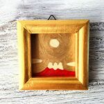 小さな開運画「赤富士」油彩・原画・壁掛け