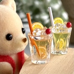 84 ＊爽やかレモン＆オレンジソーダ＊　2個セット　ミニチュア　ドリンク