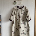 ハーフリネンのリブチュニックワンピース