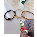 スターとつぶつぶのヘアゴム   ハンドメイド　シンプル　使いやすい　ブレスレット