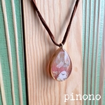 シャボン玉の雫☆シマエナガさんペンダント（pink）