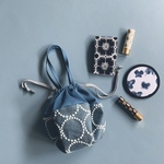 巾着バッグ　tambourine blue mina perhonen