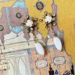 milk glas star pierce / earring