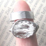 イヤーカフ２個セット☆クリスタルカットsilverフラット模様入り