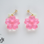 【SALE!】和三盆ピアス　桜ゼリーピンク　片耳用