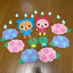 壁面飾り　6月　雨　梅雨