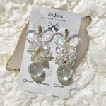 オーロラ クリア 蝶々 シャボン玉 ぷくぷく ピアス/イヤリング