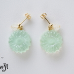再販中＊片耳販売＊和三盆ゼリーピアス　小菊ブルー