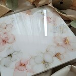 ご予約済み 24cm フラワーリースパネル アルコールインクアート 