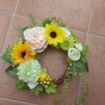 元気いっぱい🌻ひまわりリース  (約28cm)リモート部屋　玄関リース　結婚祝い　新築祝い　誕生祝い