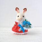 ミニチュア　シルバニア・ねんどろいど用　水色のバラの花束