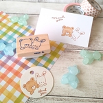 『くまさんとうさぎさん』消しゴムはんこ