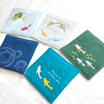 魚刺繍のコースター