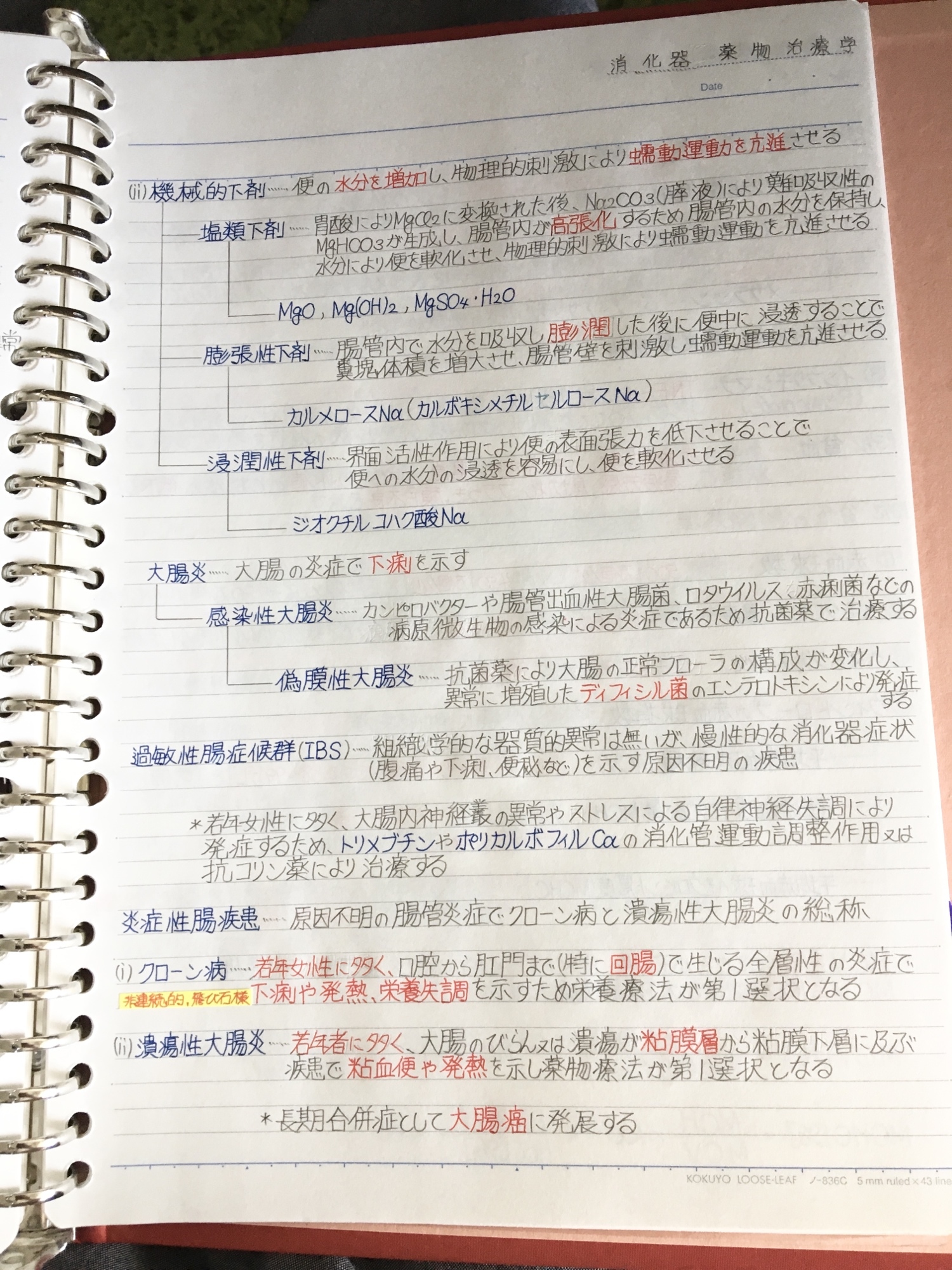 医療系学科定期試験、国家試験対策シリーズ【薬物治療学】まとめノート