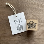 【バスケット】イラストはんこ　2cm角　ラバースタンプ349
