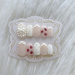 リボン パール ガーリーネイル