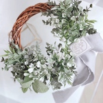 [ 通年リース🪞 ] ◌ 𝐇𝐎𝐓𓂃◌𓈒𓐍🌿リネンリボンの ナチュラル Wreath𓈒◌玄関ドアok 通年リース𓏸𓈒𓂃
